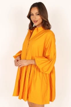 Daisy Long Sleeve Mini Dress - Mustard -Dress Shop petal and pup usa dresses daisy long sleeve mini dress mustard 33779265634481