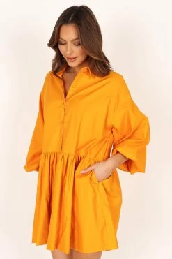 Daisy Long Sleeve Mini Dress - Mustard -Dress Shop petal and pup usa dresses daisy long sleeve mini dress mustard 33779265667249
