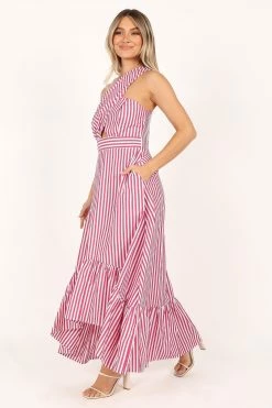 Danica One Shoulder Dress - Berry Stripe 15 Danica One Shoulder Dress - Berry Stripe -Dress Shop petal and pup usa dresses danica one shoulder dress berry stripe 33526116319409