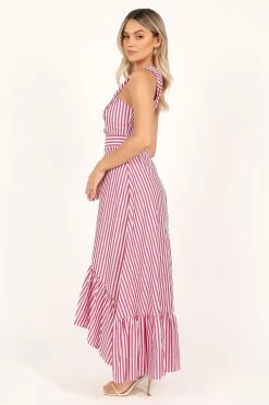 Danica One Shoulder Dress - Berry Stripe 19 Danica One Shoulder Dress - Berry Stripe -Dress Shop petal and pup usa dresses danica one shoulder dress berry stripe 33526116483249