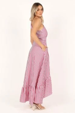 Danica One Shoulder Dress - Berry Stripe 21 Danica One Shoulder Dress - Berry Stripe -Dress Shop petal and pup usa dresses danica one shoulder dress berry stripe 33526116548785
