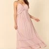 Davy Ruffle Detail Maxi Dress - Mauve