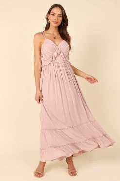 Davy Ruffle Detail Maxi Dress - Mauve