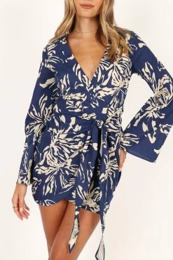 Deliah Long Sleeve Mini Dress - Navy 9 Deliah Long Sleeve Mini Dress - Navy -Dress Shop petal and pup usa dresses deliah long sleeve mini dress navy 33752449876145