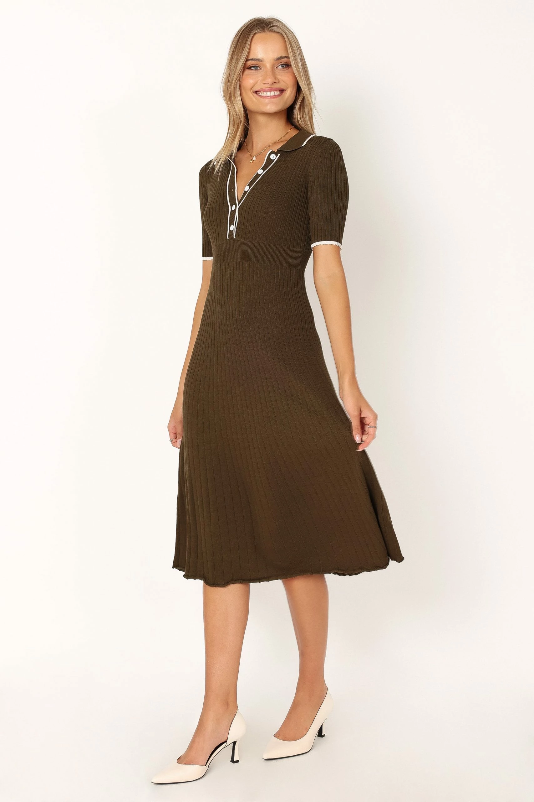 Diana Midi Dress - Olive 2 Diana Midi Dress - Olive - Image 2