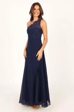 Diana One Shoulder Maxi Dress - Navy -Dress Shop petal and pup usa dresses diana one shoulder maxi dress navy 33752450990257