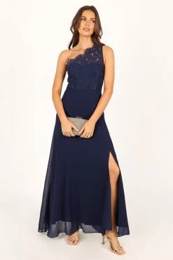 Diana One Shoulder Maxi Dress - Navy -Dress Shop petal and pup usa dresses diana one shoulder maxi dress navy 33752451121329