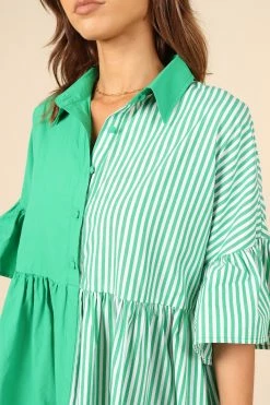 Didi Frill Mini Dress - Green Stripe 8 Didi Frill Mini Dress - Green Stripe -Dress Shop petal and pup usa dresses didi frill mini dress green stripe 32146888097969