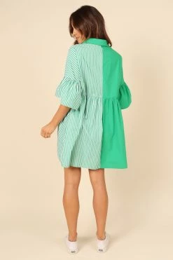 Didi Frill Mini Dress - Green Stripe 10 Didi Frill Mini Dress - Green Stripe -Dress Shop petal and pup usa dresses didi frill mini dress green stripe 32146888163505