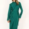 Dionne Long Sleeve Midi Dress - Emerald