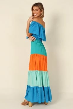 Eazon Off Shoulder Maxi Dress - Blue -Dress Shop petal and pup usa dresses eazon off shoulder maxi dress blue waiting on bulk 32146874597553