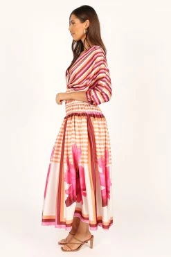 Emilia Long Sleeve Maxi Dress - Pink Stripe -Dress Shop petal and pup usa dresses emilia long sleeve maxi dress pink stripe 33643499847857