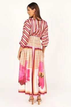 Emilia Long Sleeve Maxi Dress - Pink Stripe -Dress Shop petal and pup usa dresses emilia long sleeve maxi dress pink stripe 33643499880625