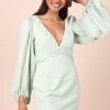 Emilina Long Sleeve Mini Dress - Sage