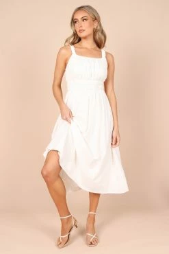 Everleigh Dress - White -Dress Shop petal and pup usa dresses everleigh dress white 32341300412593