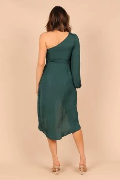 Ezme One Shoulder Midi Dress - Emerald -Dress Shop petal and pup usa dresses ezme one shoulder midi dress emerald 32486582681777