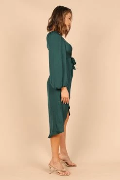 Ezme One Shoulder Midi Dress - Emerald -Dress Shop petal and pup usa dresses ezme one shoulder midi dress emerald 32486582747313