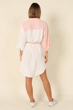 Fellie Shirt Dress - Pink -Dress Shop petal and pup usa dresses fellie shirt dress pink 32146872336561