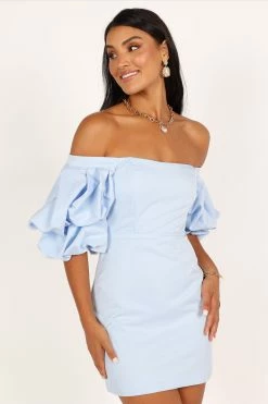 Fern Puff Sleeve Mini Dress - Icy Blue 11 Fern Puff Sleeve Mini Dress - Icy Blue -Dress Shop petal and pup usa dresses fern puff sleeve mini dress icy blue 33340287647921