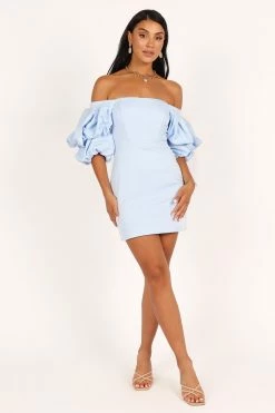 Fern Puff Sleeve Mini Dress - Icy Blue 12 Fern Puff Sleeve Mini Dress - Icy Blue -Dress Shop petal and pup usa dresses fern puff sleeve mini dress icy blue 33340287713457