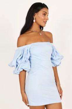 Fern Puff Sleeve Mini Dress - Icy Blue 16 Fern Puff Sleeve Mini Dress - Icy Blue -Dress Shop petal and pup usa dresses fern puff sleeve mini dress icy blue 33340287811761