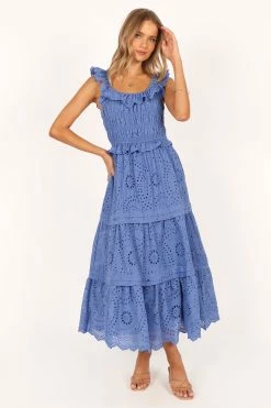 Finley Maxi Dress - Blue -Dress Shop petal and pup usa dresses finley maxi dress blue 33643500765361
