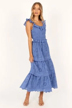 Finley Maxi Dress - Blue -Dress Shop petal and pup usa dresses finley maxi dress blue 33643500830897