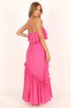 Fiorda One Shoulder Midi Dress - Pink -Dress Shop petal and pup usa dresses fiorda one shoulder midi dress pink 33681656250545