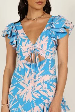 Flick Tiered Maxi Dress - Blue Floral -Dress Shop petal and pup usa dresses flick tiered maxi dress blue floral 33173381972145