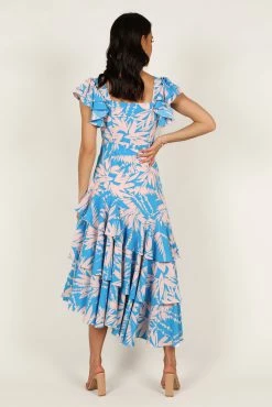 Flick Tiered Maxi Dress - Blue Floral -Dress Shop petal and pup usa dresses flick tiered maxi dress blue floral 33173382037681