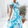 Flick Tiered Maxi Dress - Blue Floral