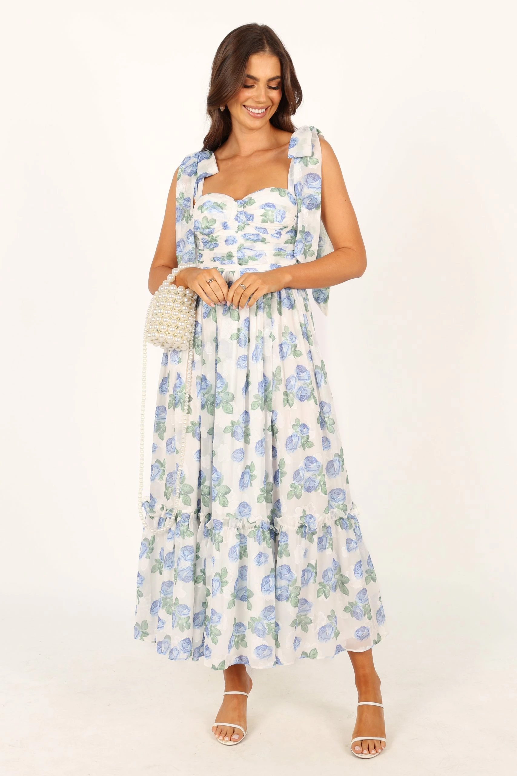 Floret Midi Dress - Blue 4 Floret Midi Dress - Blue - Image 4