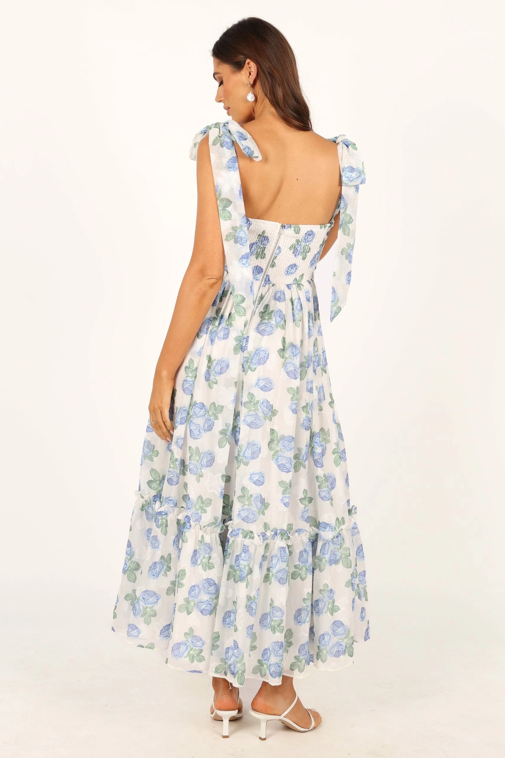 Floret Midi Dress - Blue 7 Floret Midi Dress - Blue - Image 7