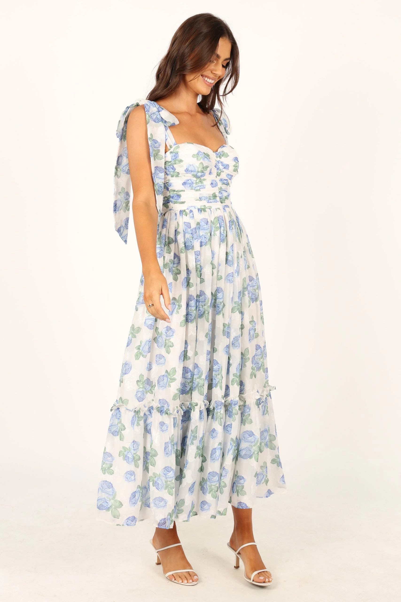 Floret Midi Dress - Blue 9 Floret Midi Dress - Blue - Image 9