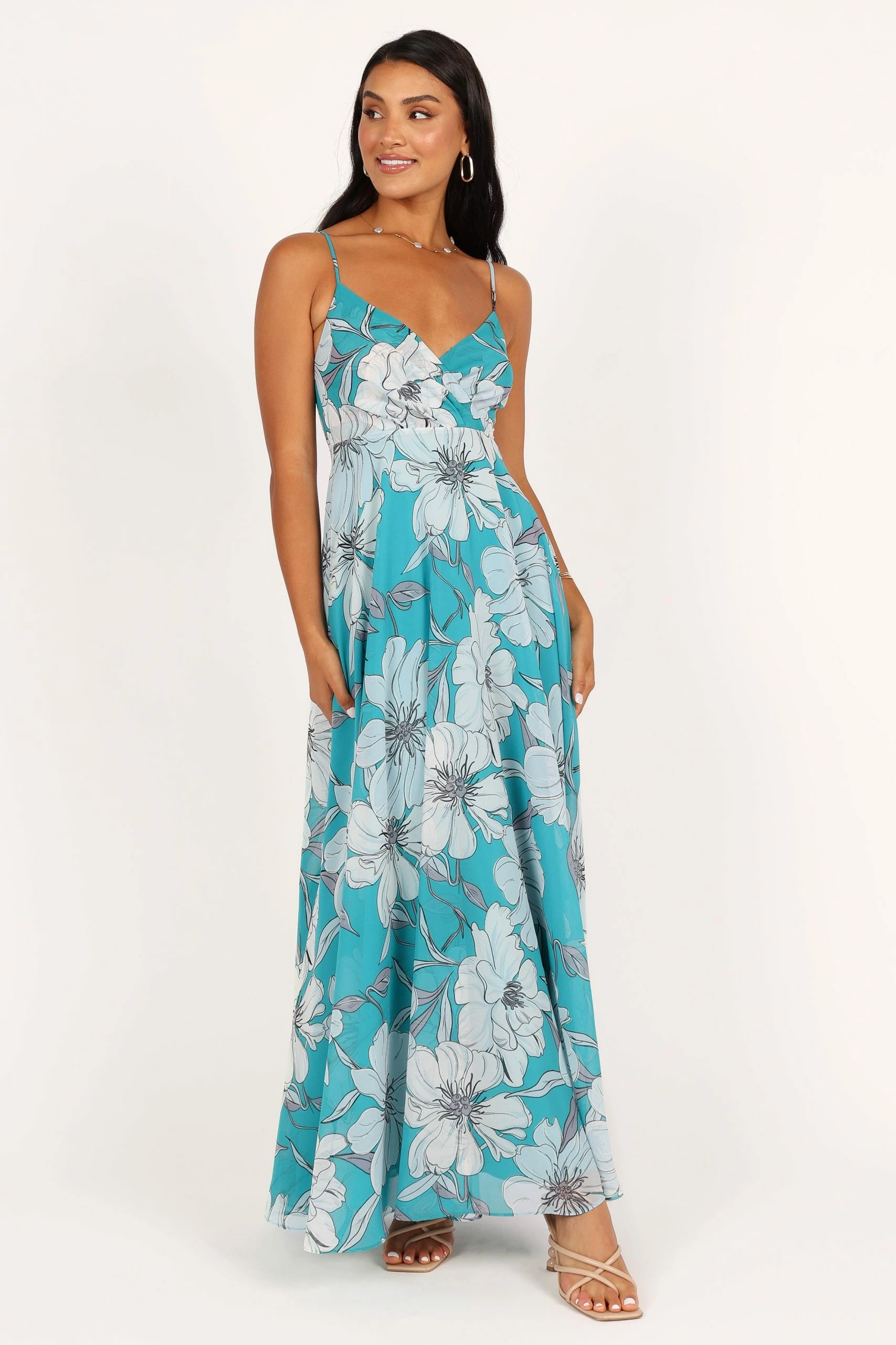 Flourish Maxi Dress - Blue Floral 4 Flourish Maxi Dress - Blue Floral - Image 4