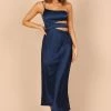 Forelle One Shoulder Cut Out Midi Dress - Navy