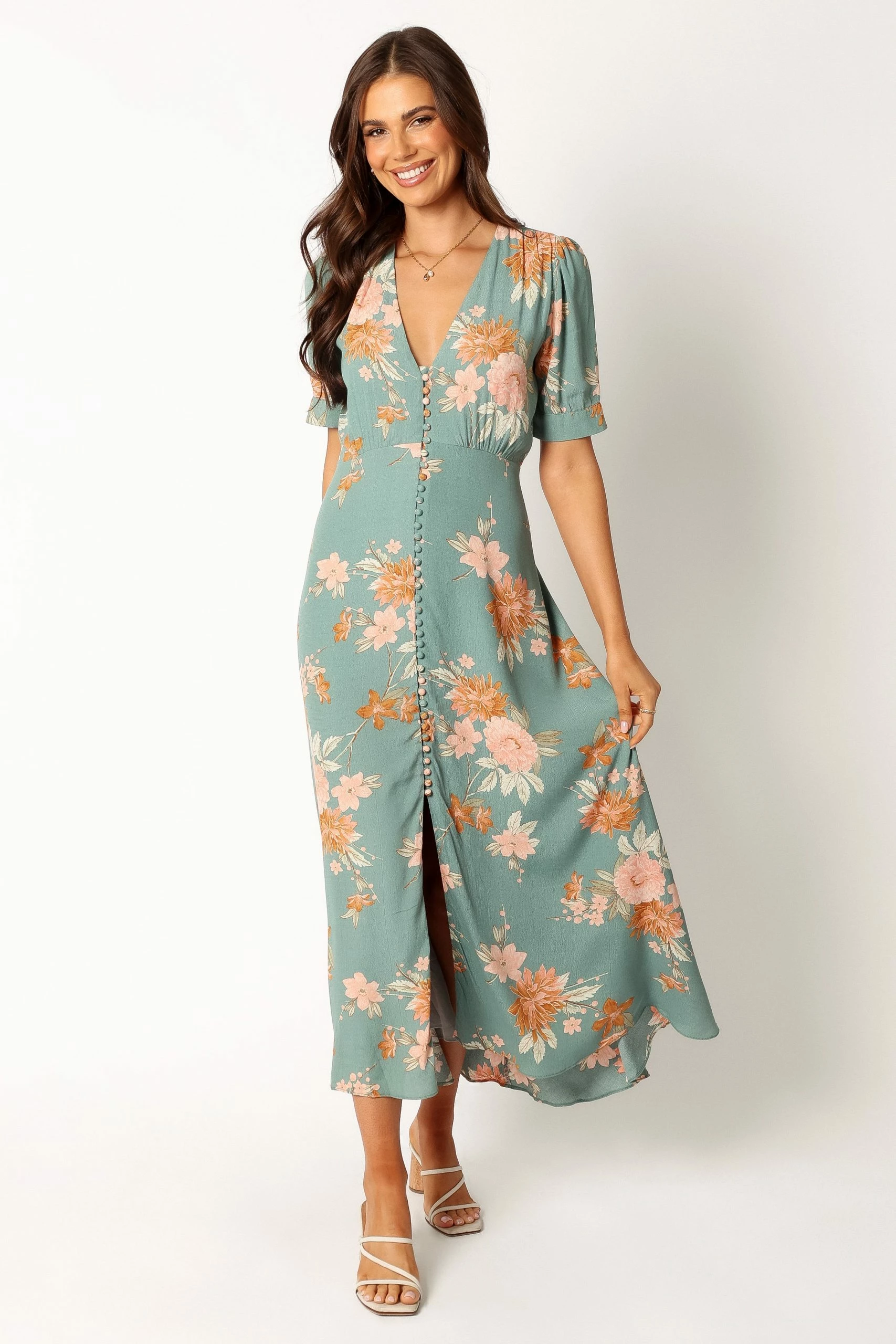 Frampton Midi Dress - Blue Floral 1 Frampton Midi Dress - Blue Floral