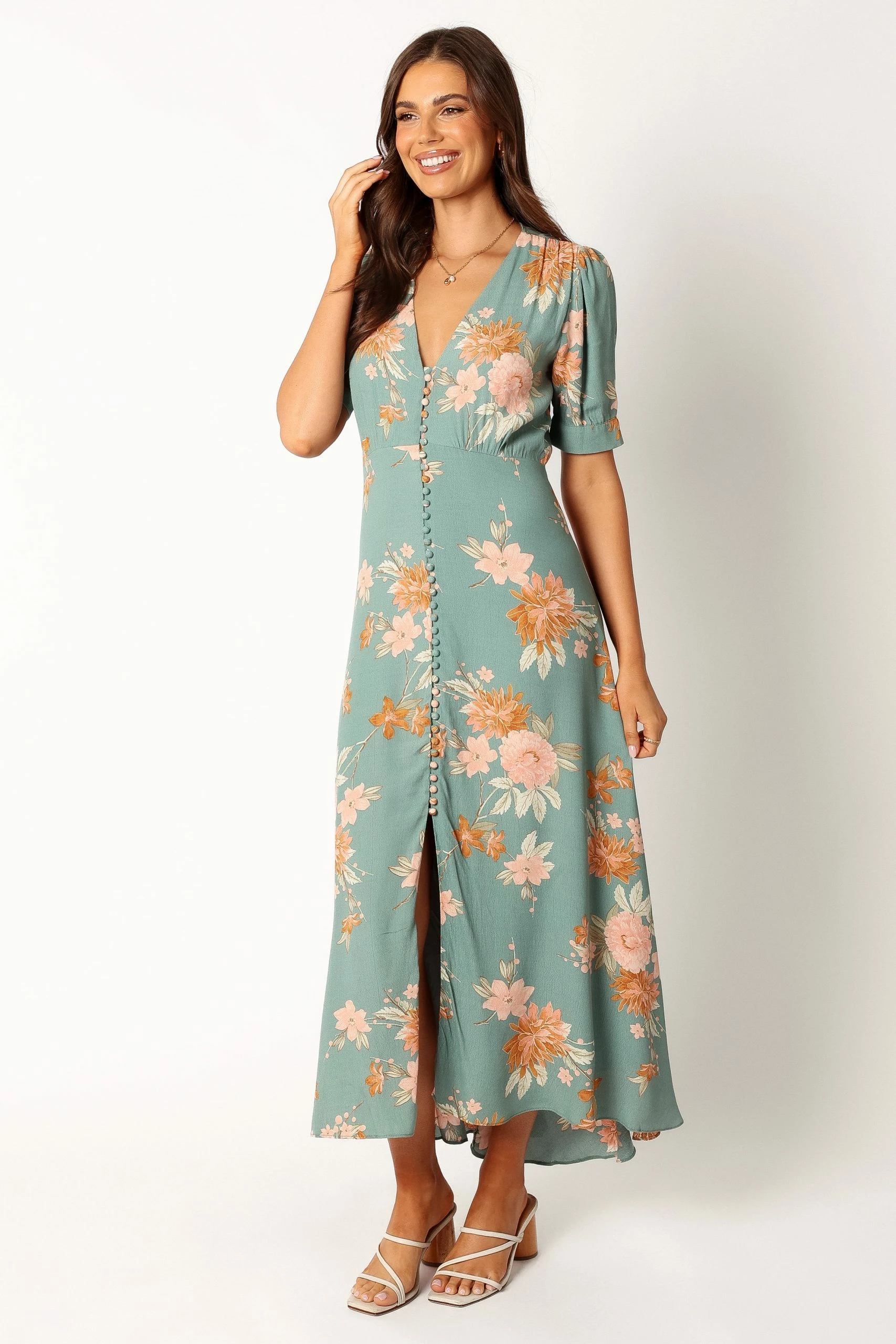 Frampton Midi Dress - Blue Floral 2 Frampton Midi Dress - Blue Floral - Image 2