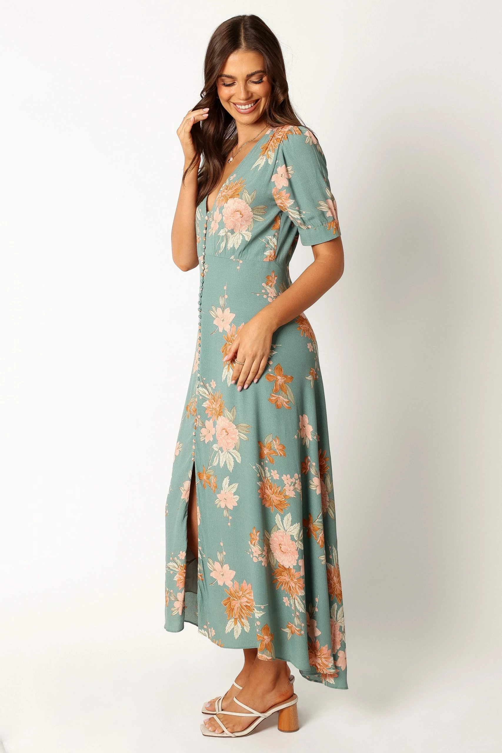 Frampton Midi Dress - Blue Floral 3 Frampton Midi Dress - Blue Floral - Image 3