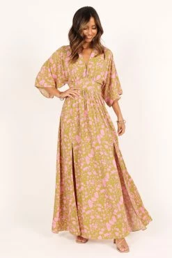 Fran Maxi Dress - Green/Pink -Dress Shop petal and pup usa dresses fran maxi dress green pink 33446655033521