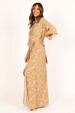 Fran Maxi Dress - Green/Pink -Dress Shop petal and pup usa dresses fran maxi dress green pink 33446655066289