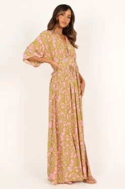 Fran Maxi Dress - Green/Pink -Dress Shop petal and pup usa dresses fran maxi dress green pink 33446655131825