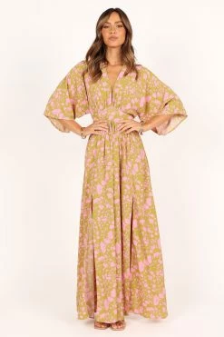 Fran Maxi Dress - Green/Pink -Dress Shop petal and pup usa dresses fran maxi dress green pink 33446655164593