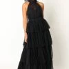 Frances Halterneck Maxi Dress - Black