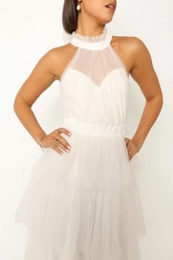 Frances Halterneck Maxi Dress - Off White -Dress Shop petal and pup usa dresses frances halterneck maxi dress off white 33916160180401