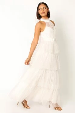 Frances Halterneck Maxi Dress - Off White -Dress Shop petal and pup usa dresses frances halterneck maxi dress off white 33916160245937