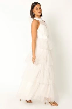 Frances Halterneck Maxi Dress - Off White -Dress Shop petal and pup usa dresses frances halterneck maxi dress off white 33916160344241