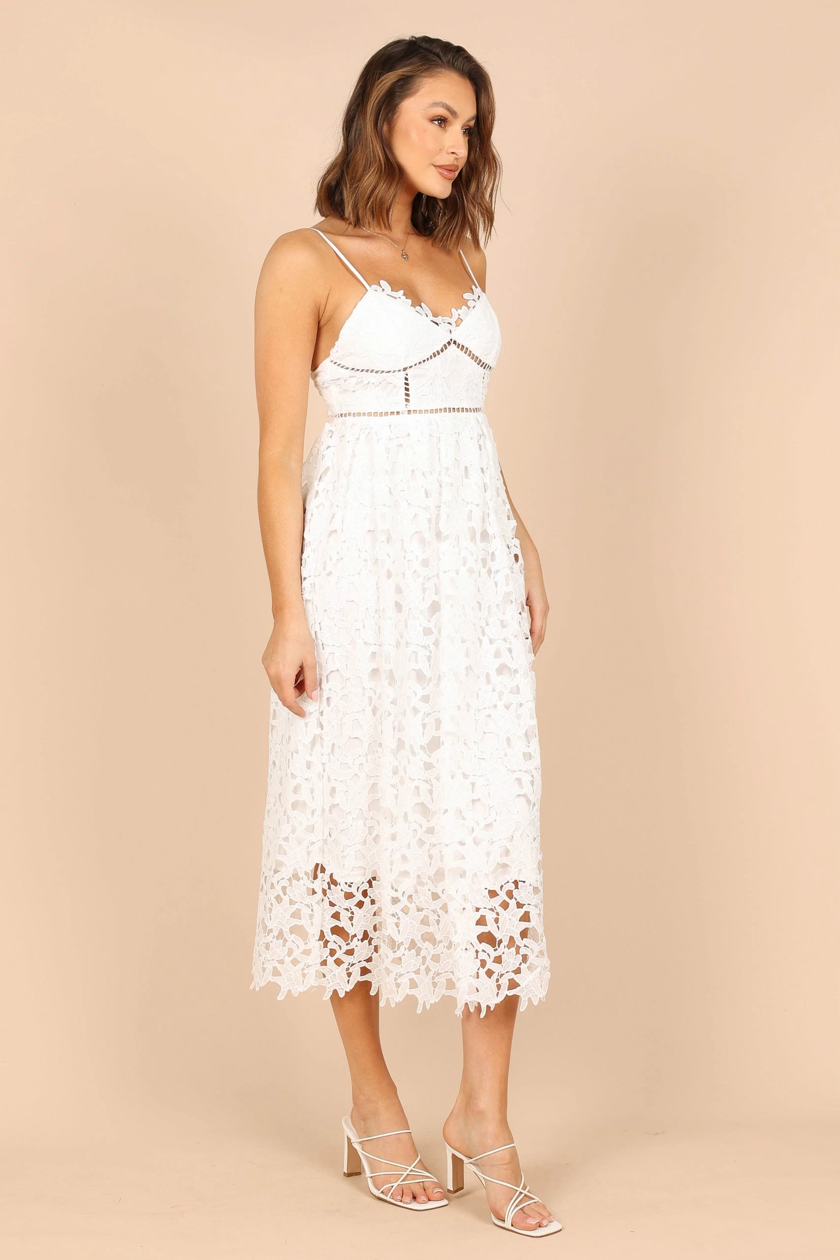 Francheshca Midi Lace Dress - White Lace 4 Francheshca Midi Lace Dress - White Lace - Image 4