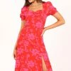 Frankie Dress - Red Pink Floral