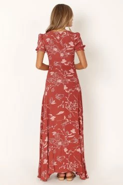 Franklin Maxi Dress - Rust Floral -Dress Shop petal and pup usa dresses franklin maxi dress rust floral 33935878717617
